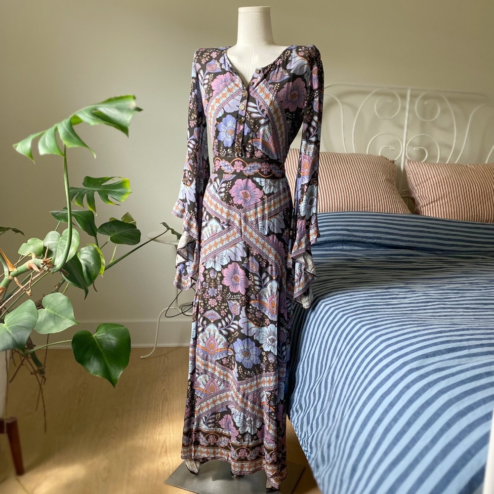 Price Firm: Nine Lives Bazaar Mabel Maxi Dress + Scarf Stevie Nicks vibes